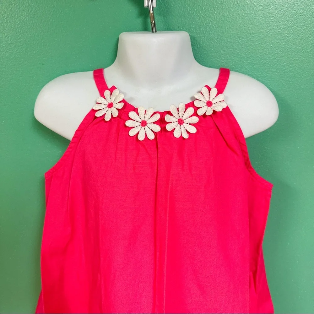 Gymboree Pink & White Daisy Neckline Summer Dress Girls Size 5